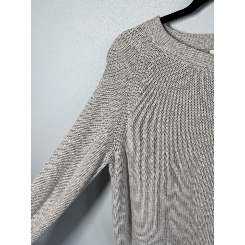 J.Crew Womens Heather Gray Ribbed Knit Button Shoulder Sweater Sz Small Pullover - Picture 5 of 10